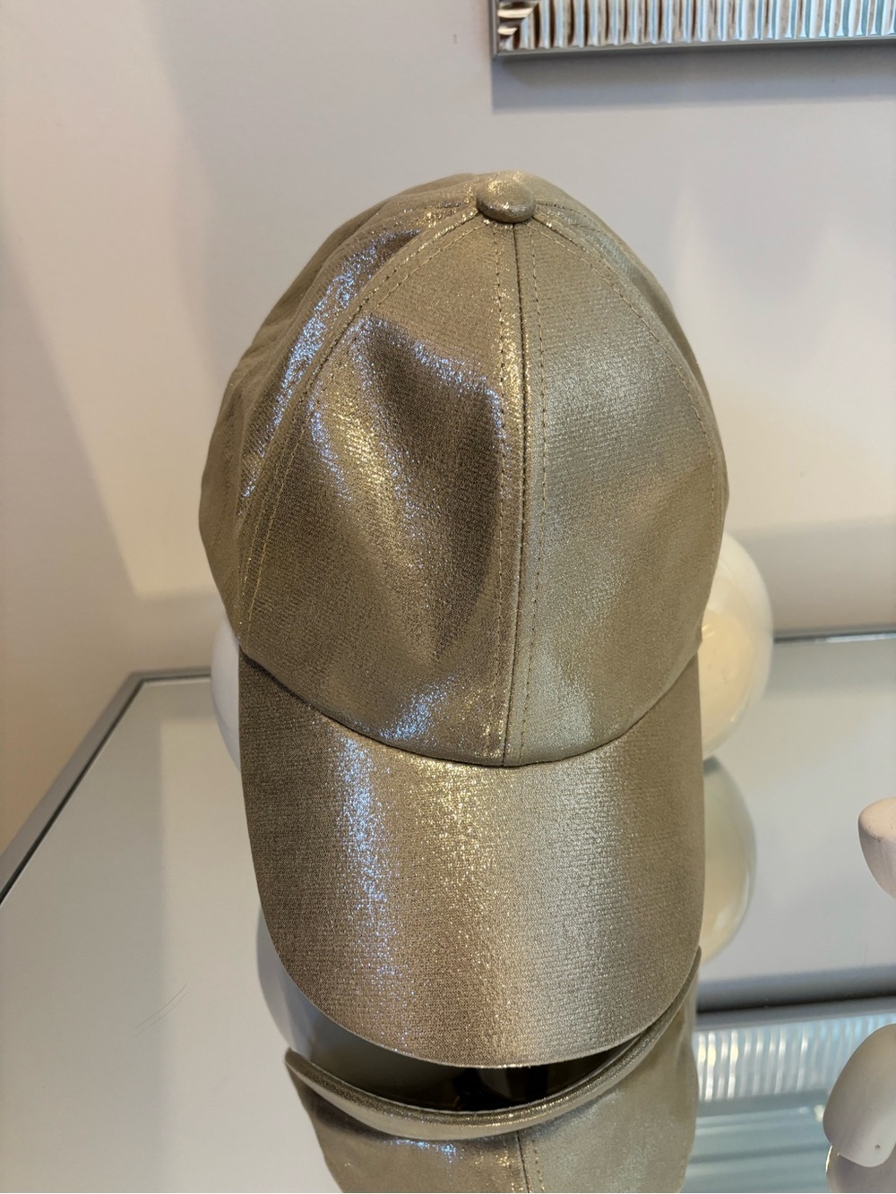 Shimmery Metallic Gold Baseball Cap